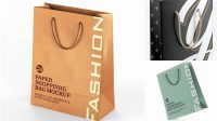 8385+ Matte Paper Bag With Rope Handle PSD Mockup Half Side View Free Design Resource