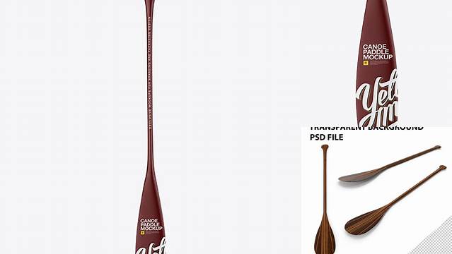 8390+ Matte Long Canoe Paddle PSD Mockup Front View Free Professional PSD Download