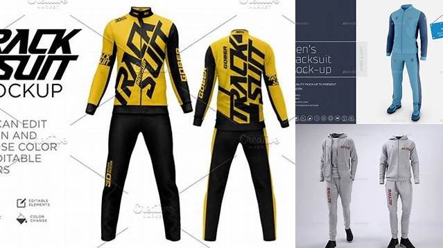 8392+ Men's Tracksuit Mock-up / Front View Fully Customizable Mockup PSD Free