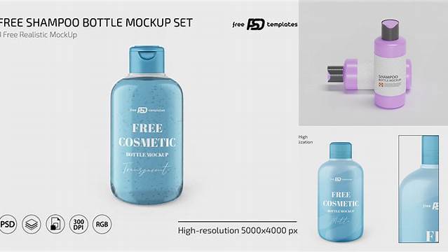 8393+ 400ml Matte Shampoo Bottle PSD Mockup Unique and Creative Free PSD File