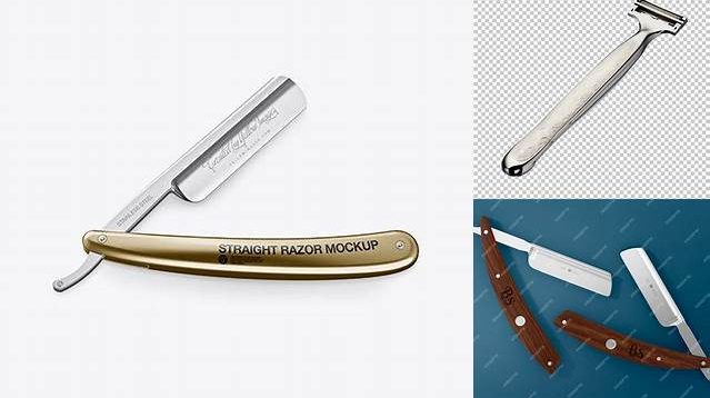 8393+ Straight Razor With Carbon Handle PSD Mockup Free Premium Photoshop Template Download