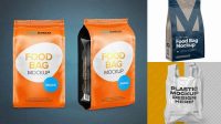 8396+ 2oz Plastic Food Bag PSD Mockup Half Side View Smart Editable Design Mockup