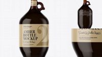 8397+ 3L Amber Glass Dark Drink Bottle With Handle PSD Mockup Free PSD for Creatives