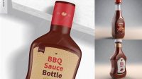 8398+ 270g BBQ Sauce Bottle PSD Mockup Customizable PSD Templates