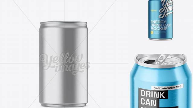 8399+ 150ml Metallic Aluminium Can PSD Mockup Eye-Level Shot Editable Design PSD File