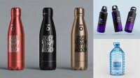 8400+ 1.5L Metallic Bottle PSD Mockup Easy-to-Edit PSD