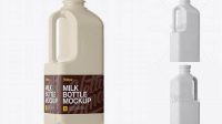 8401+ Matt Plastic Milk Jug PSD Mockup Halfside Back View PSD Download