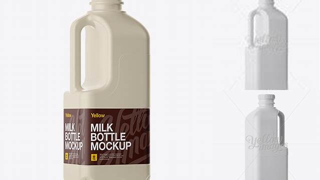 8401+ Matt Plastic Milk Jug PSD Mockup Halfside Back View PSD Download