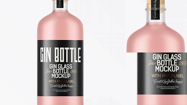 8403+ Frosted Glass Gin Bottle PSD Mockup Download Free PSD