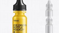 8406+ Eye Drops Bottle with Dropper Fitment Overcap PSD Mockup Download Free PSD