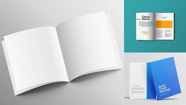 8411+ Opened Glossy Book PSD Mockup Modern Photoshop Resource