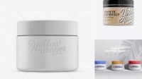 8412+ 250ml Plastic Cosmetic Jar PSD Mockup Eye-Level Shot Include TIFF