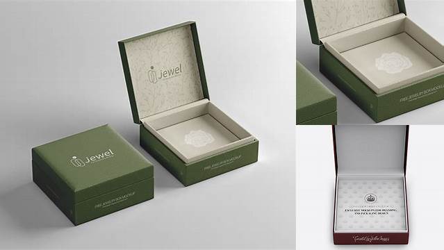 8415+ Opened Jewelry Box PSD Mockup Front View High Angle Shot Free PSD