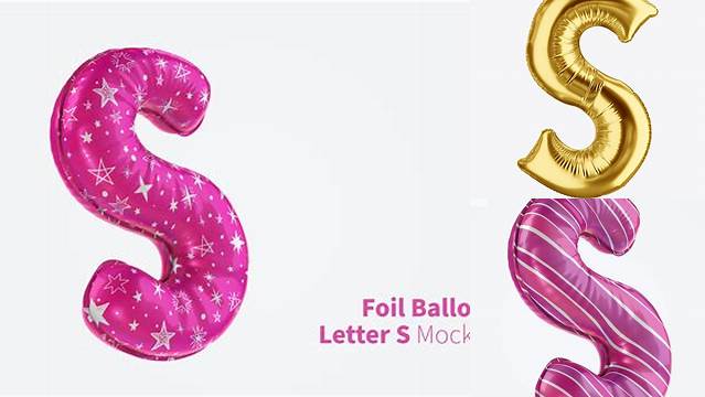 8417+ Letter S Foil Balloon PSD Mockup Stylish Free PSD