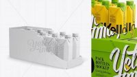 842+ 10 Drink Carton Boxes in Shelf-ready Package Full Opened Halfside View Free PSD Mockup Resource