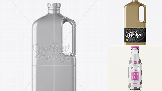 8424+ 2L Metallic Milk Jug PSD Mockup Side View Stylish PSD for Free