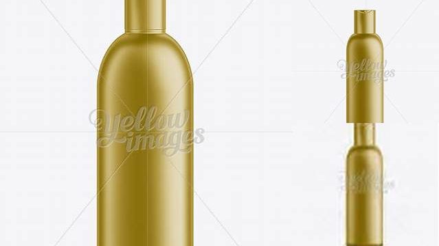 8424+ Gold Plastic Cosmetic Bottle with Lid 150 ml Custom Mockup Graphic Design