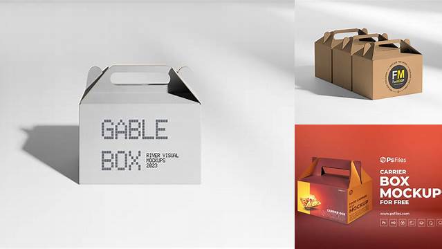 8428+ Gable Box Mockup Free Elegant Free Template