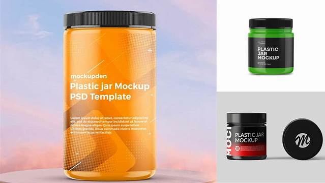 8430+ Matte Plastic Jar PSD Mockup Premium Mockup Freebie