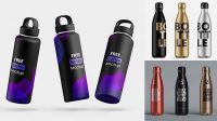 8430+ Metallic Bottle With Label PSD Mockup Exclusive and Stylish Design PSD