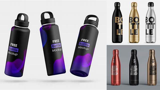 8430+ Metallic Bottle With Label PSD Mockup Exclusive and Stylish Design PSD