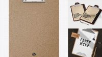 8434+ Cork Clipboard With Paper PSD Mockup Front View Exclusive PSD Design Freebie