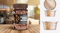 8441+ 200g Plastic Cup with Peanuts PSD Mockup Free Photoshop Mockup Design