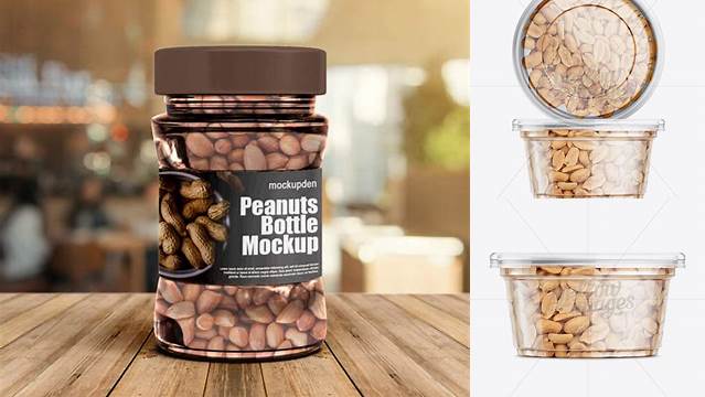 8441+ 200g Plastic Cup with Peanuts PSD Mockup Free Photoshop Mockup Design