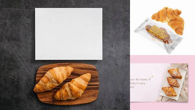 8442+ Croissant Mockup Easy Editable