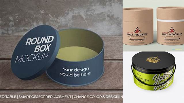 8443+ Matte Metallic Round Box PSD Mockup Free Design Resource