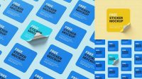 8444+ Square Sticker PSD Mockup Free Design Resource