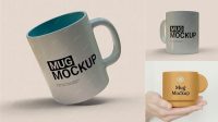 8449+ Ceramic Cup PSD Mockup High Angle Shot Premium Free Mockup PSD