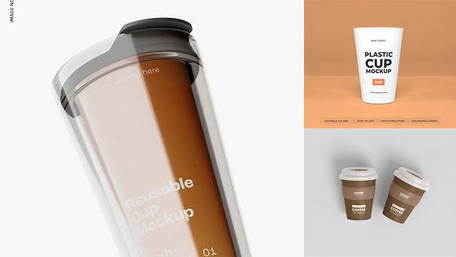 8450+ Reusable Plastic Cup Mockup Include TIFF