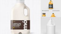 8451+ Frosted Plastic Milk Jug PSD Mockup High-Quality Design Free PSD