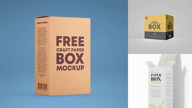 8451+ Textured Paper Box PSD Mockup High-Quality Design Free PSD