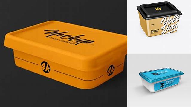 8452+ Metallized Plastic Container PSD Mockup Custom Graphic Resource Free Download