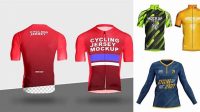 8454+ Women’s Cycling Jersey PSD Mockup Front View Exclusive PSD Design Freebie