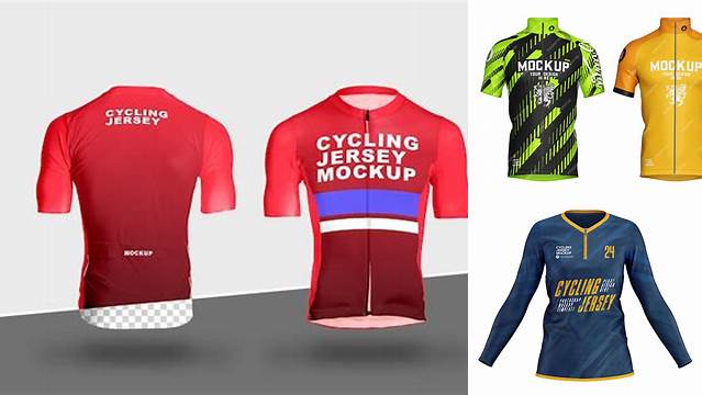 8454+ Women’s Cycling Jersey PSD Mockup Front View Exclusive PSD Design Freebie