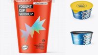 8455+ Matte Yogurt Cup PSD Mockup High-Angle Shot PSD for Creative Projects