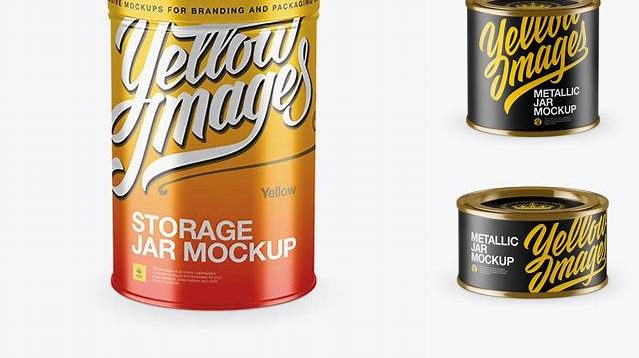 8456+ Metallic Storage Jar PSD Mockup High-Angle Shot Versatile and Modern PSD Mockup