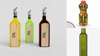 8456+ Small Glossy Plastic Oil Bottle PSD Mockup Smart Object Free Photoshop File