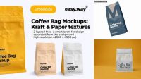 846+ Glossy Coffee Bag PSD Mockup Front View Creative Layered Design File