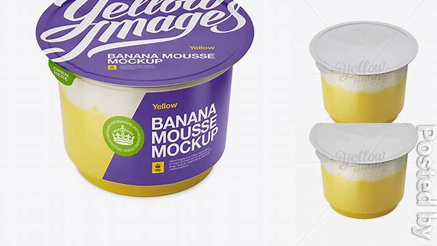 8460+ Banana Mousse Cup PSD Mockup High-Angle Shot Download Premium Free PSD