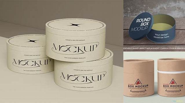 8460+ Round Paper Box PSD Mockup Front View Digital Resource Free Download