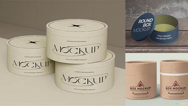 8460+ Round Paper Box PSD Mockup Front View Digital Resource Free Download