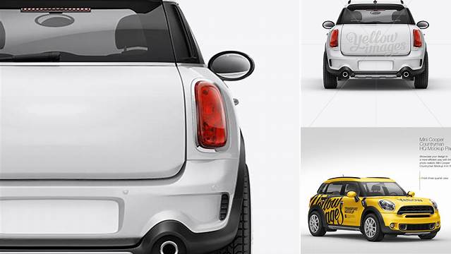 8466+ Mini Cooper Countryman PSD Mockup Back View Unique Free Photoshop Files