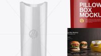 8468+ Glossy Fast Food Pillow Box PSD Mockup Exclusive Layered PSD Mockup