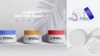 847+ Plastic Cosmetic Jar PSD Mockup Front View Photoshop Resource Free