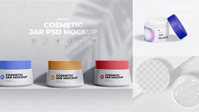 847+ Plastic Cosmetic Jar PSD Mockup Front View Photoshop Resource Free