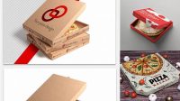 8470+ Three Pizza Paper Boxes PSD Mockup Free Download Design Mockup